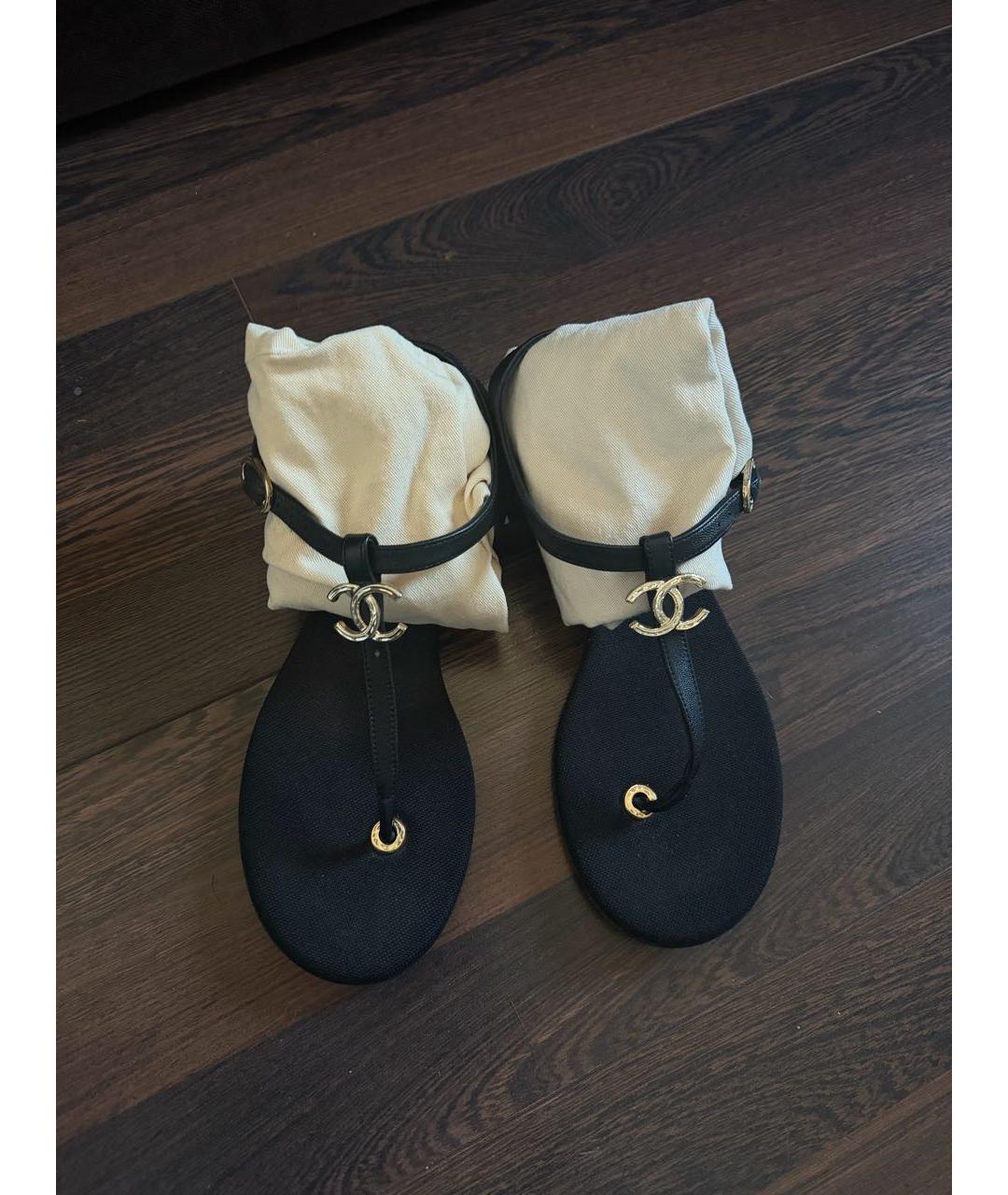 CHANEL Черные босоножки, фото 7