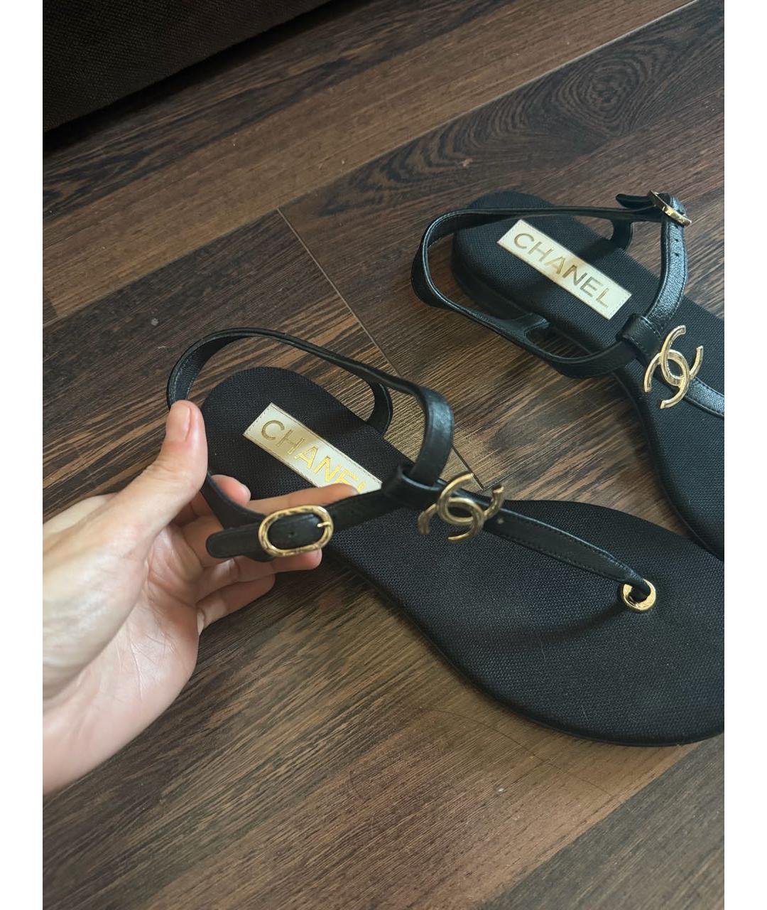 CHANEL Черные босоножки, фото 3