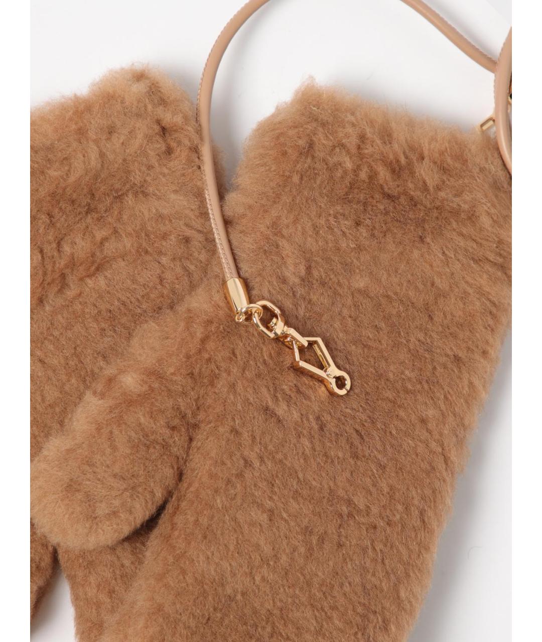 MAX MARA Бежевые шерстяные варежки, фото 2