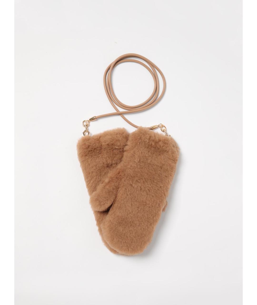 MAX MARA Бежевые шерстяные варежки, фото 3