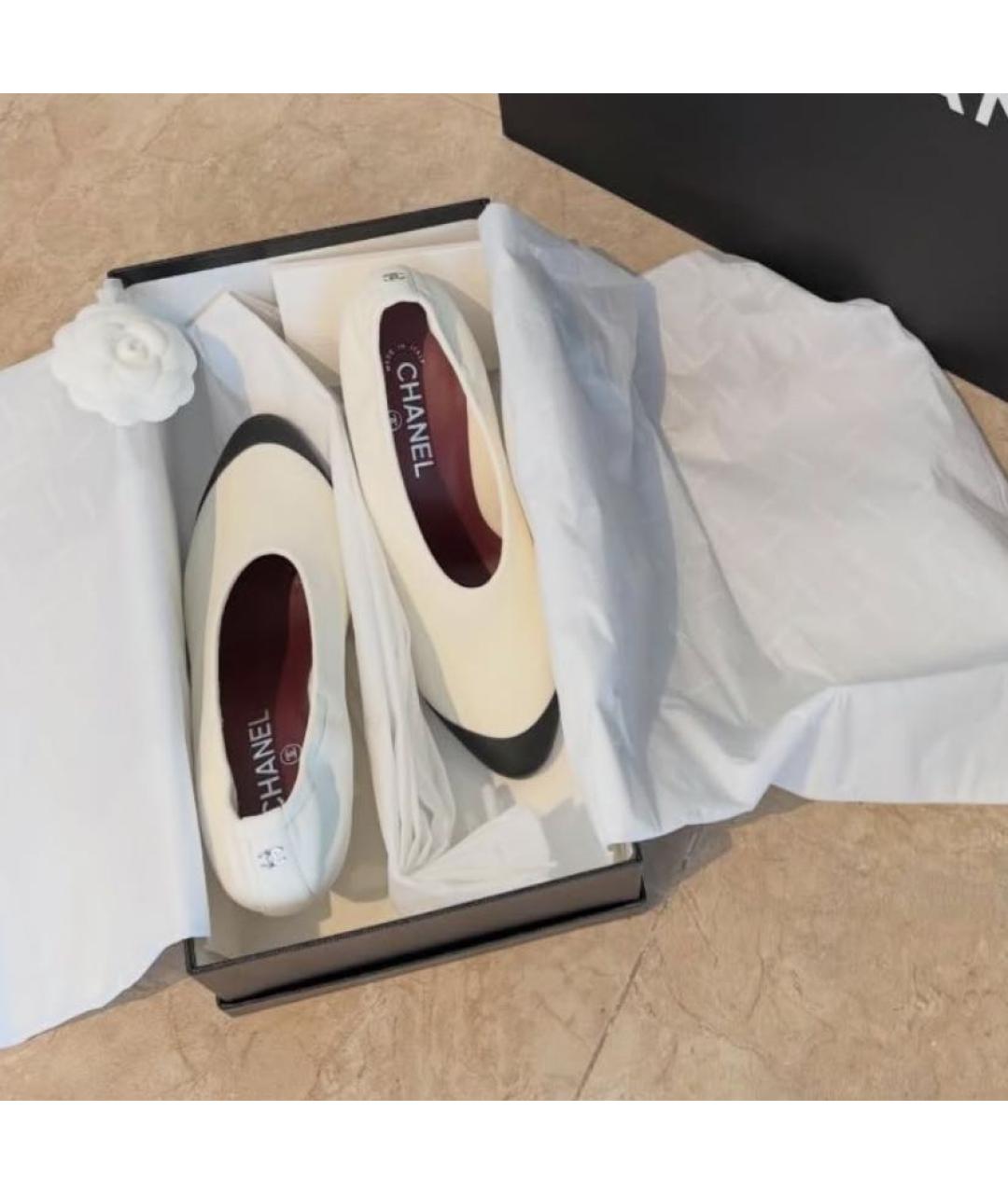 CHANEL Белые кожаные туфли, фото 7