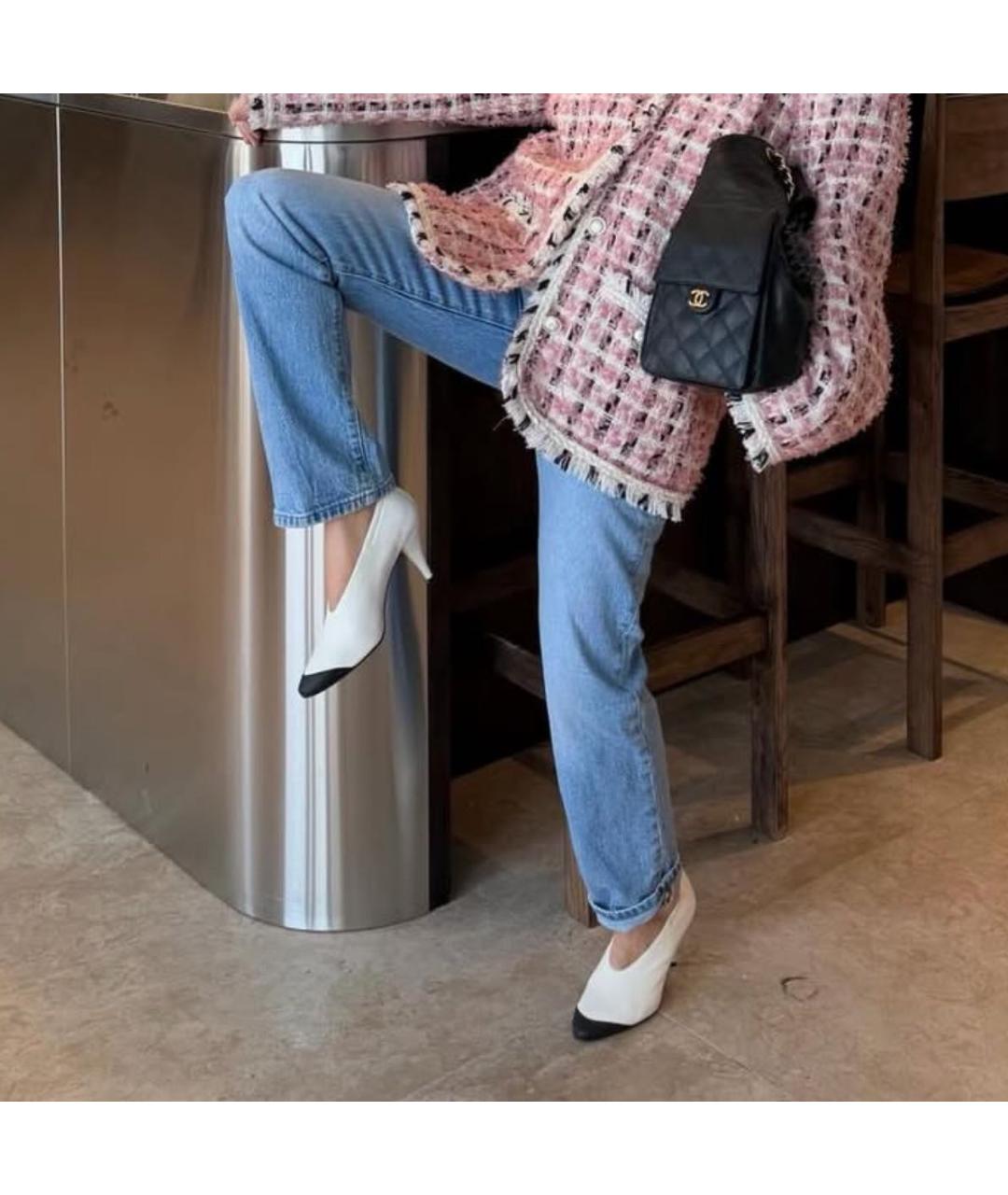 CHANEL Белые кожаные туфли, фото 5