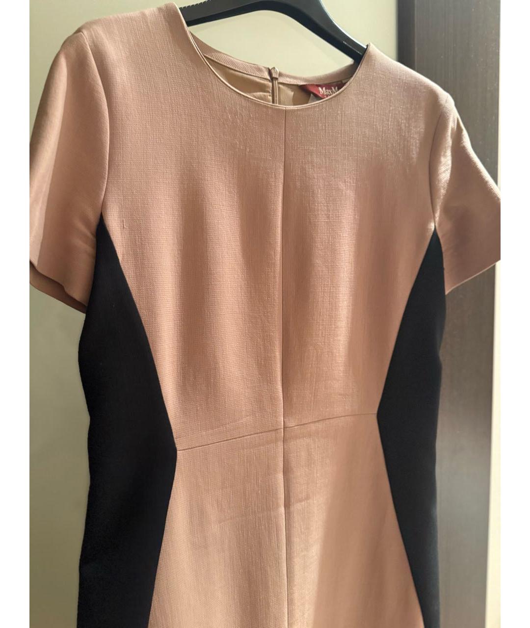 MAX MARA STUDIO Бежевое шерстяное повседневное платье, фото 4