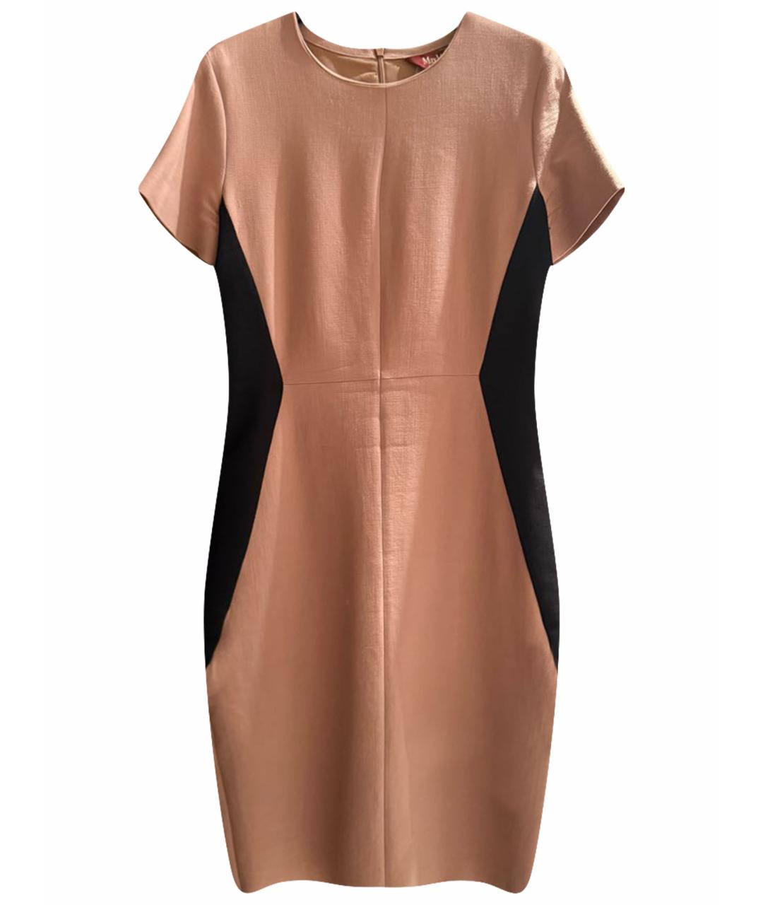 MAX MARA STUDIO Бежевое шерстяное повседневное платье, фото 1