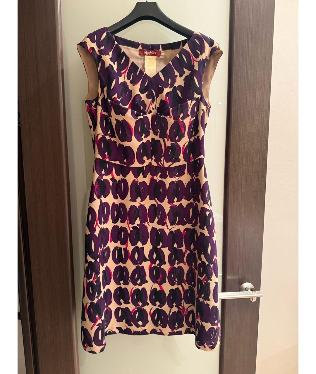 WEEKEND MAX MARA Фиолетовое вискозное повседневное платье, фото 4