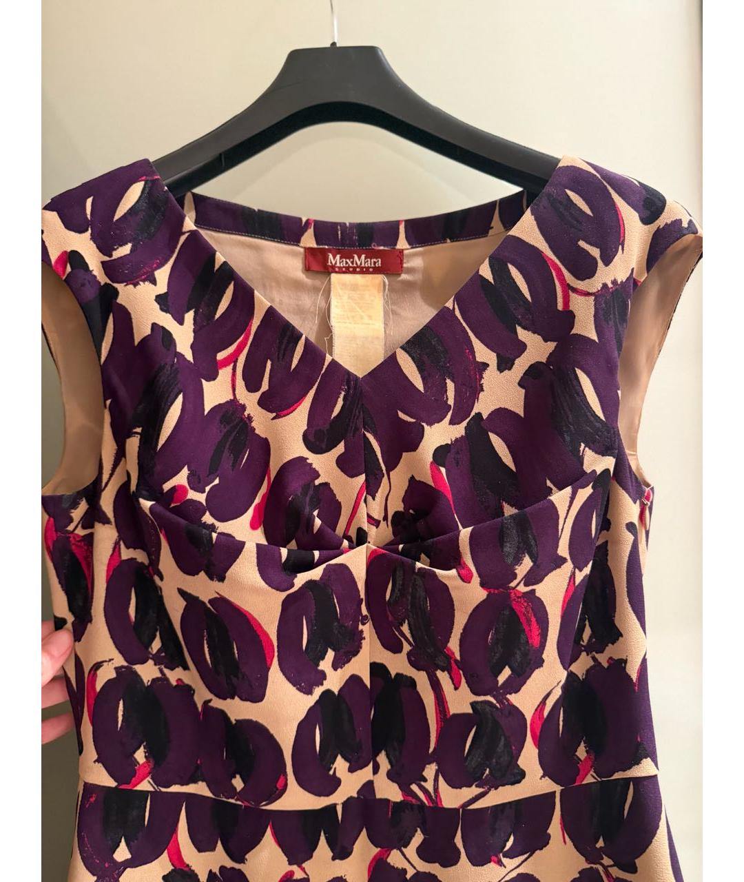 WEEKEND MAX MARA Фиолетовое вискозное повседневное платье, фото 3