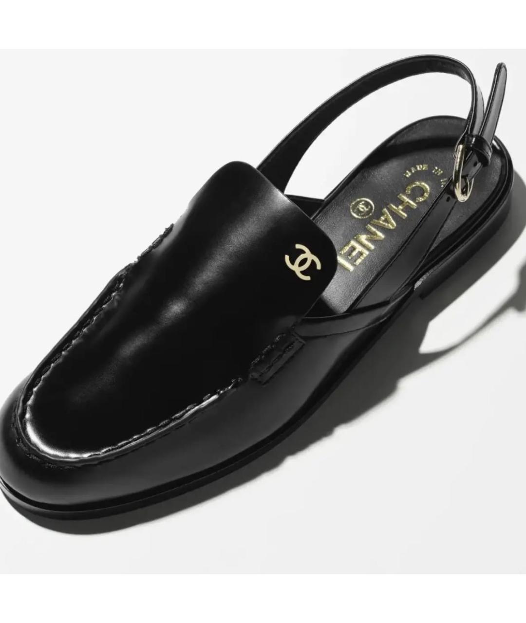 CHANEL Черные кожаные лоферы, фото 3