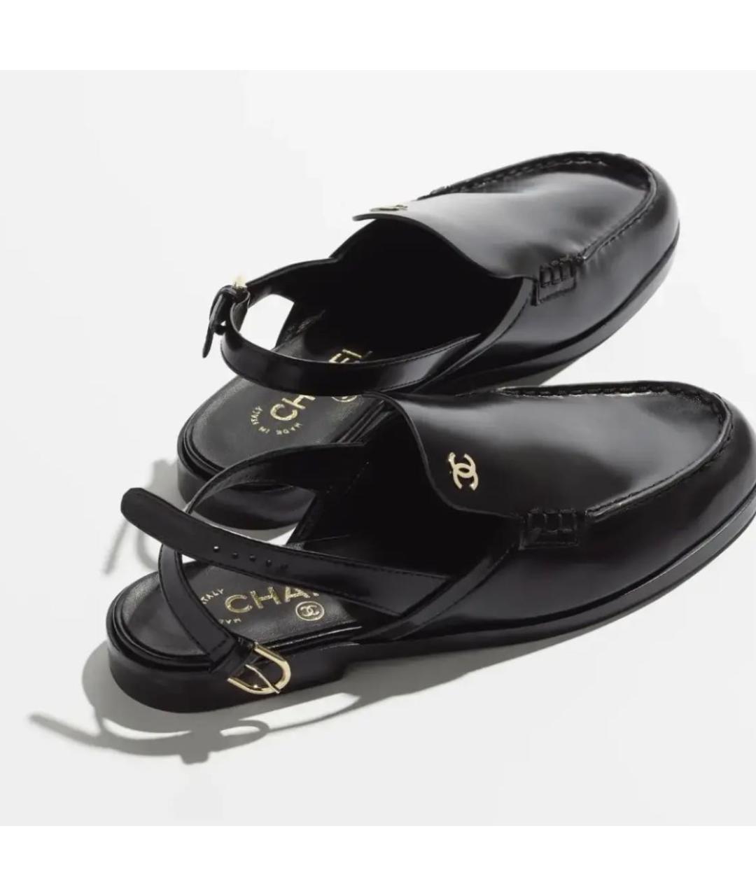 CHANEL Черные кожаные лоферы, фото 2