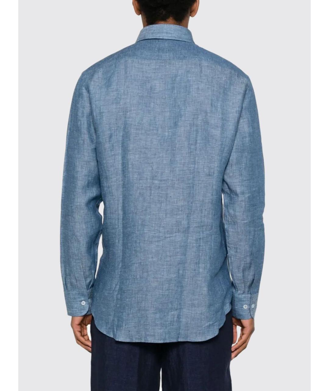ETRO Синяя льняная кэжуал рубашка, фото 3