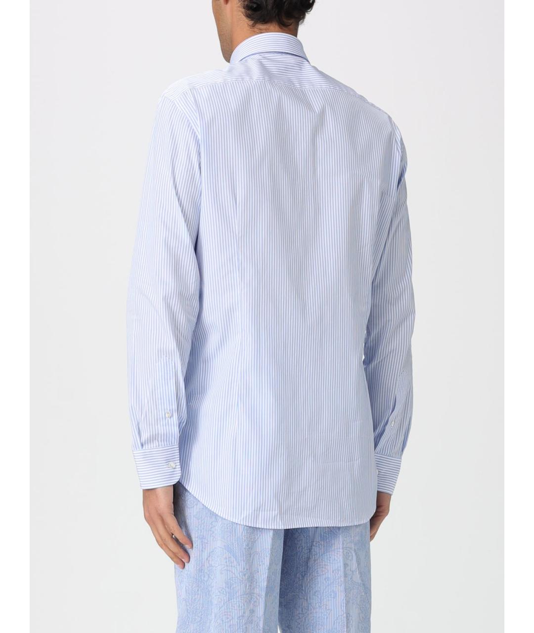 ETRO Голубая хлопковая кэжуал рубашка, фото 3