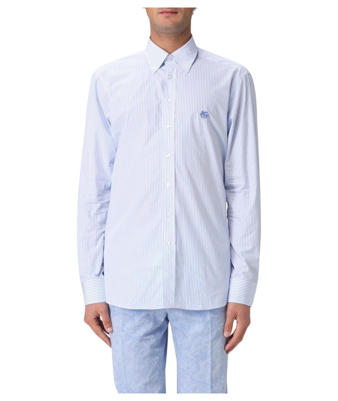 ETRO Голубая хлопковая кэжуал рубашка, фото 1