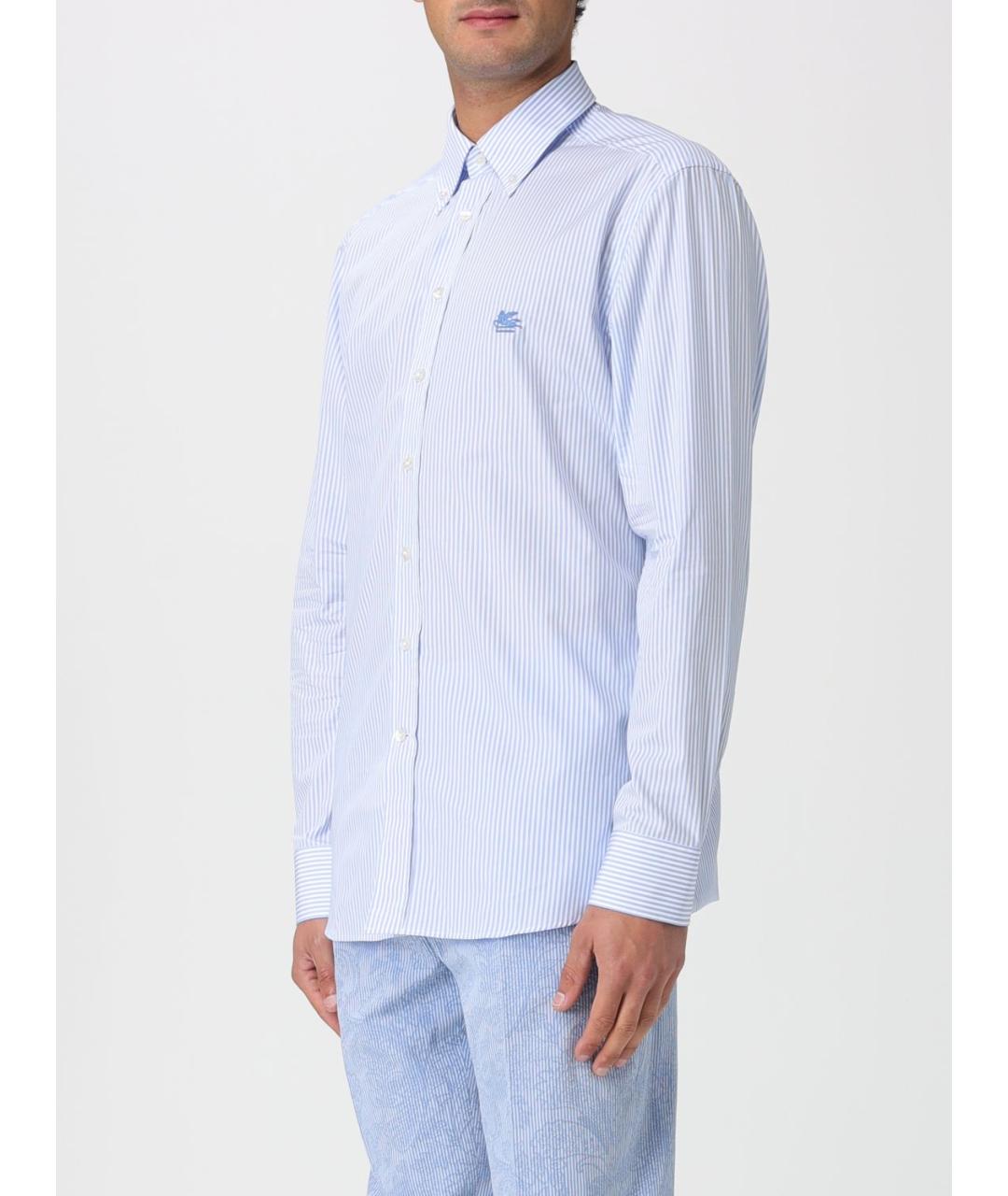 ETRO Голубая хлопковая кэжуал рубашка, фото 4