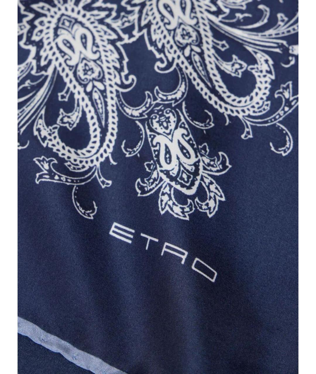 ETRO Синий шелковый шарф, фото 2