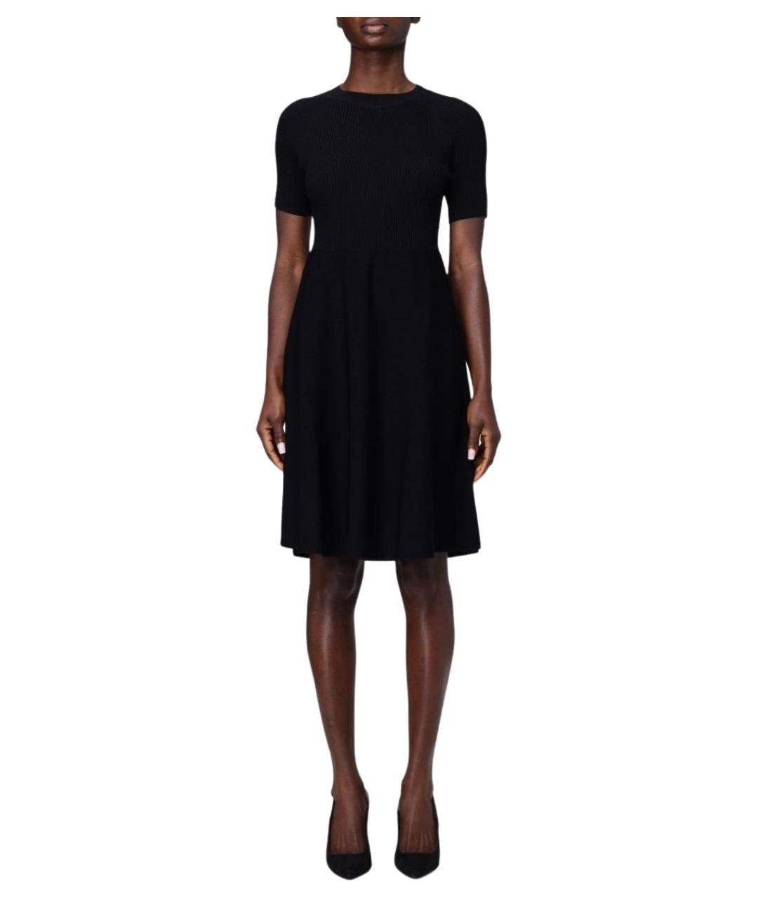 ARMANI EXCHANGE Черное вискозное повседневное платье, фото 1