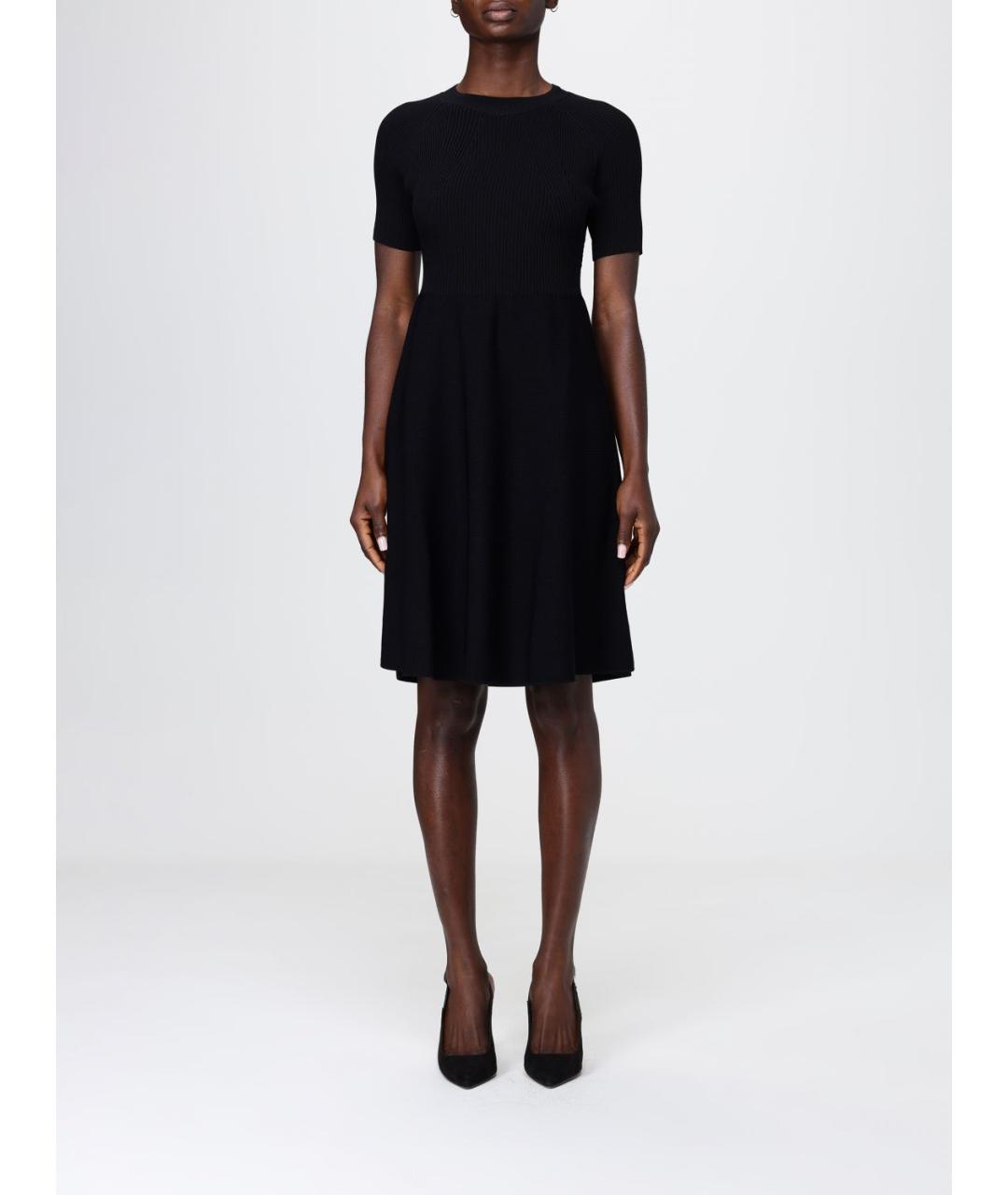 ARMANI EXCHANGE Черное вискозное повседневное платье, фото 4