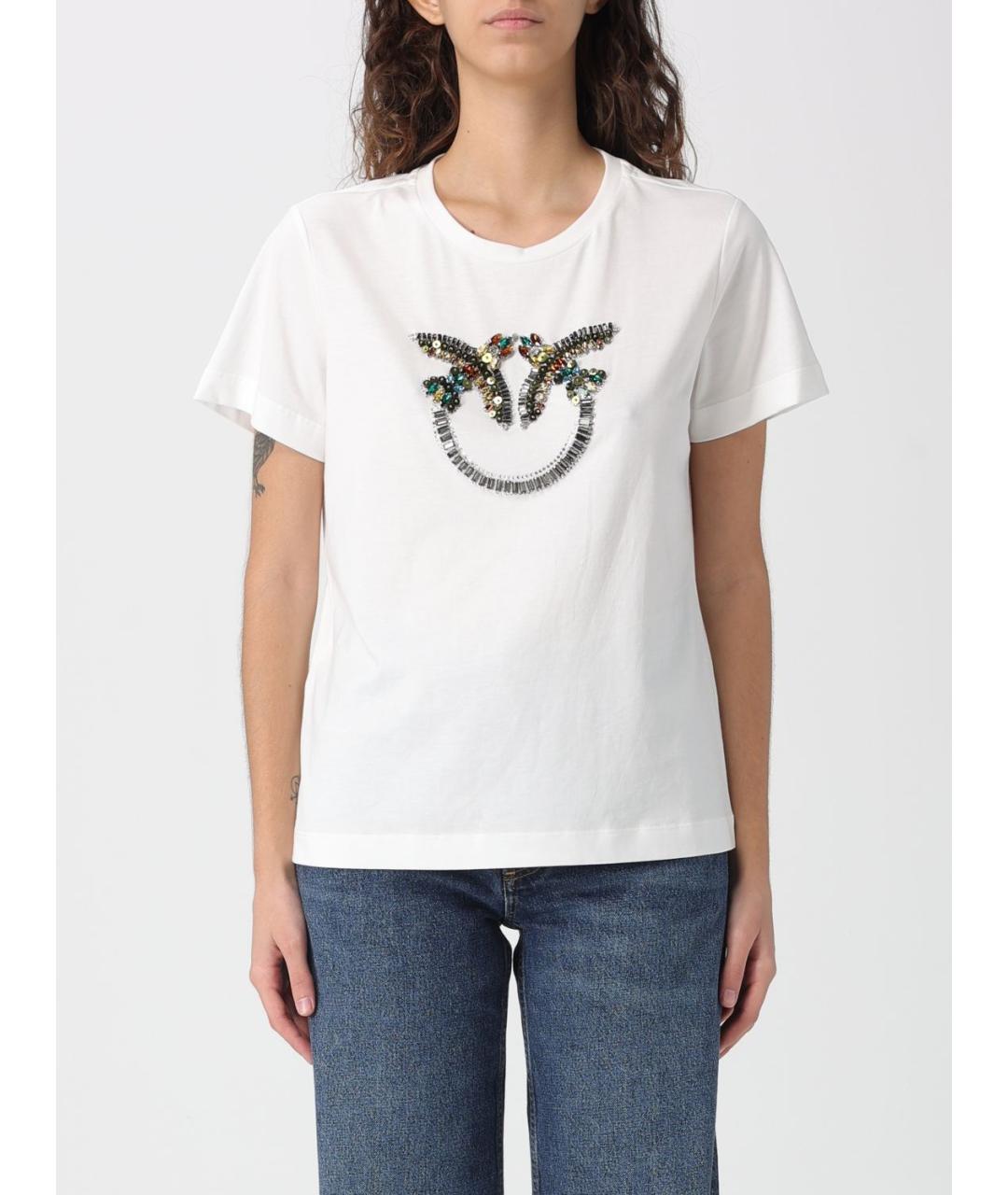 PINKO Белая хлопковая футболка, фото 4