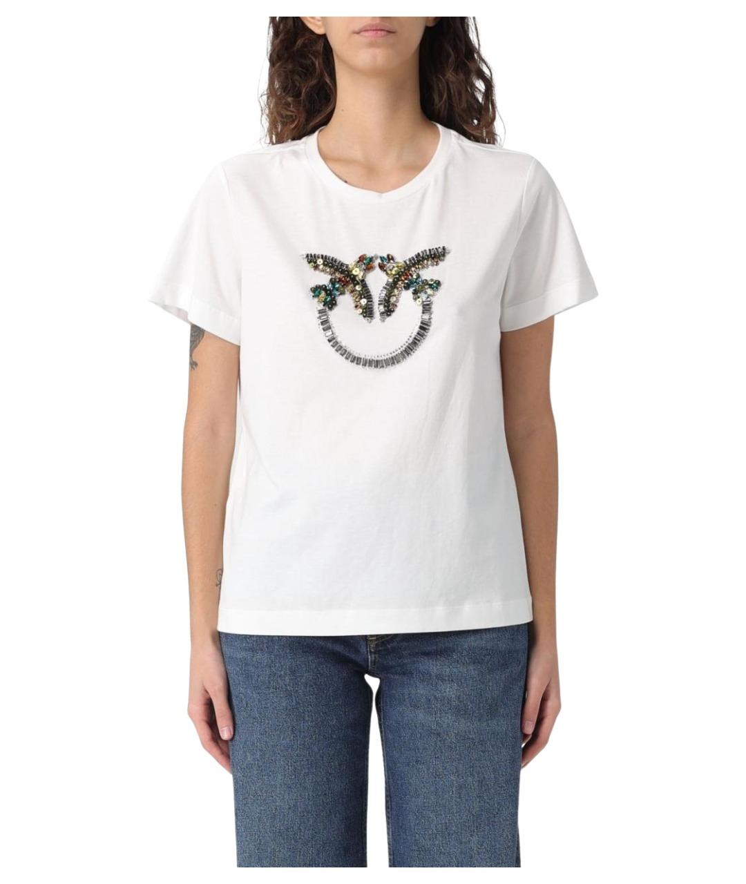 PINKO Белая хлопковая футболка, фото 1