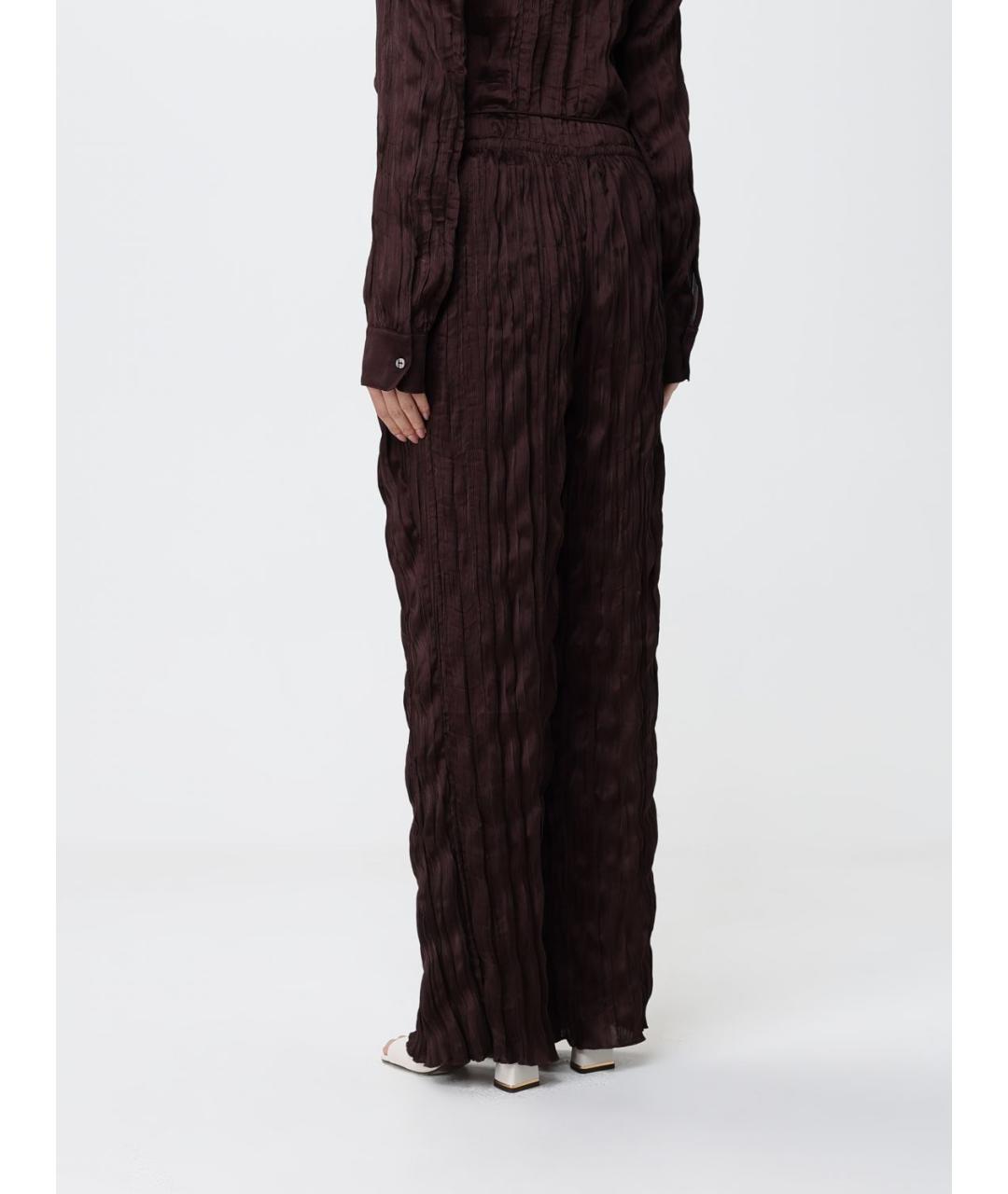 STAUD Коричневые полиэстеровые прямые брюки, фото 3