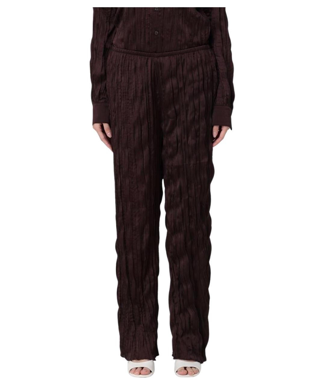 STAUD Коричневые полиэстеровые прямые брюки, фото 1