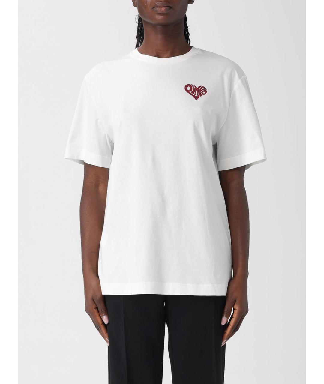 PINKO Белая хлопковая футболка, фото 4