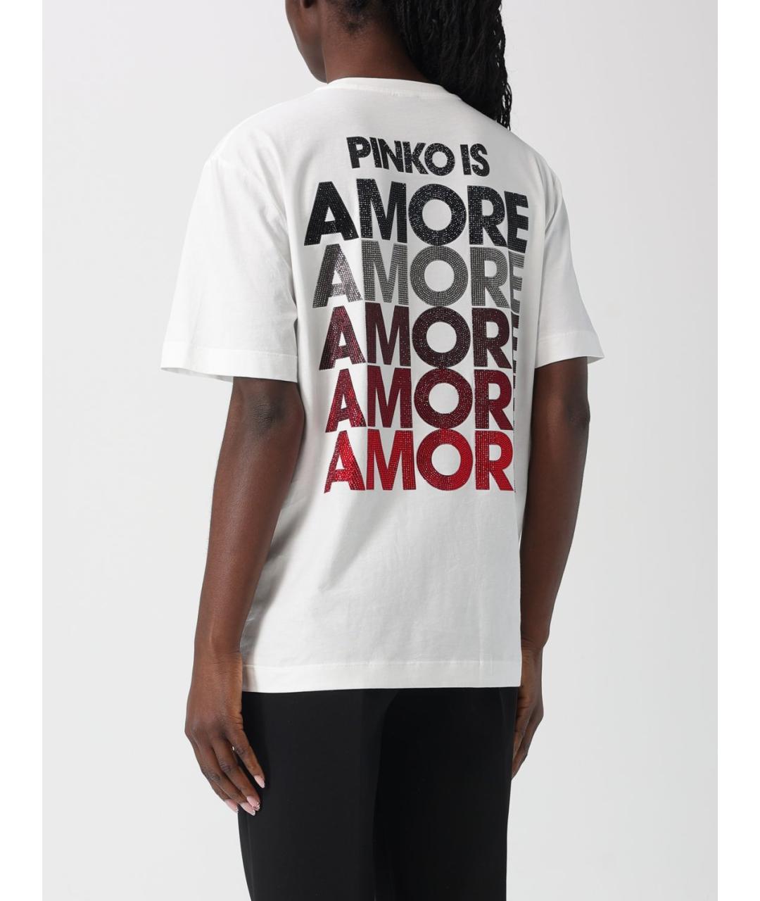 PINKO Белая хлопковая футболка, фото 2