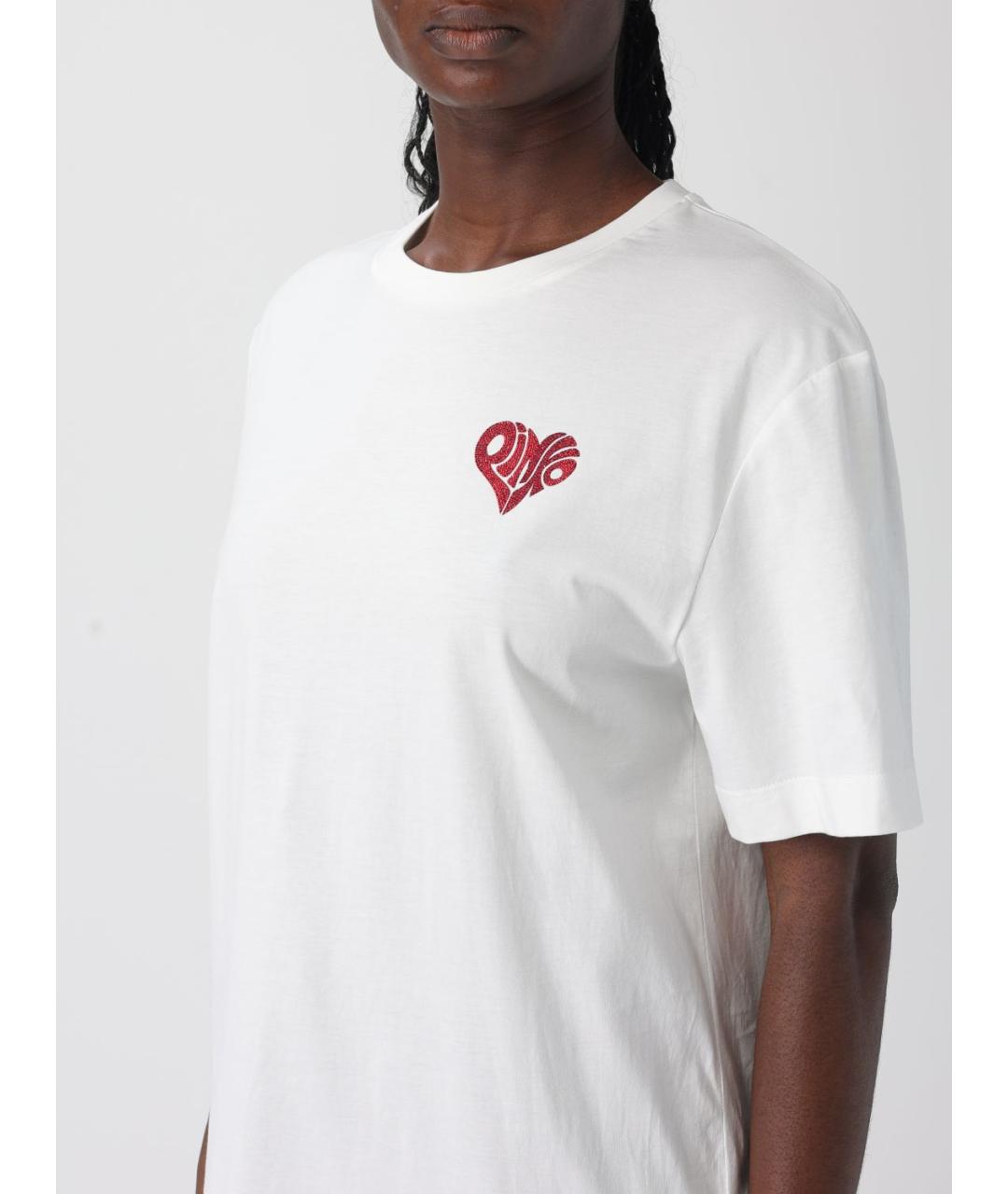 PINKO Белая хлопковая футболка, фото 3