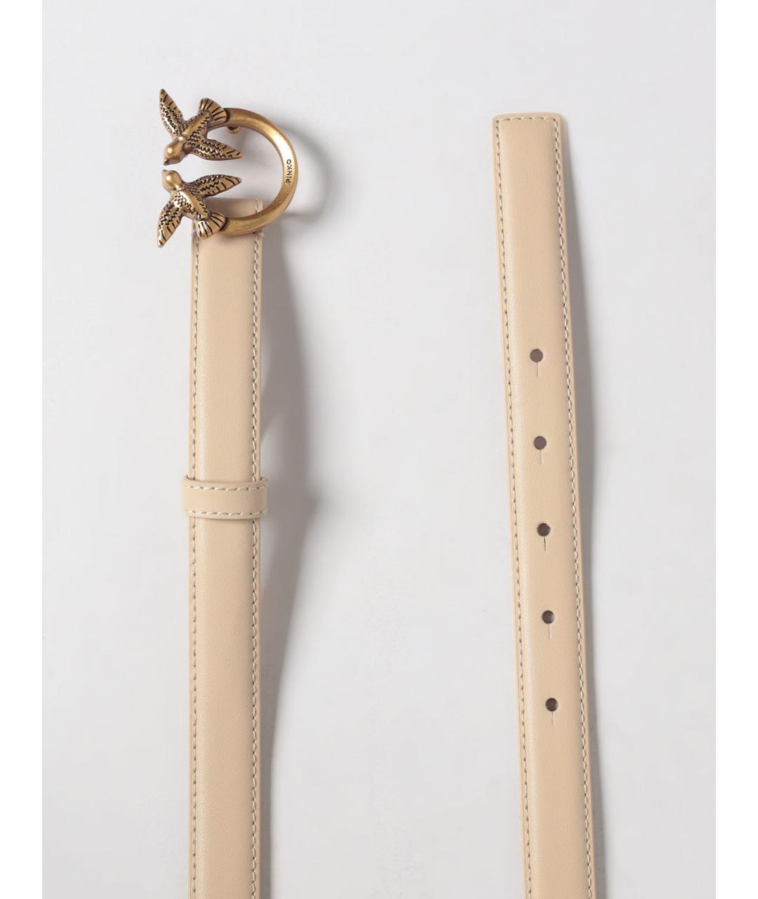 PINKO Бежевый кожаный ремень, фото 3