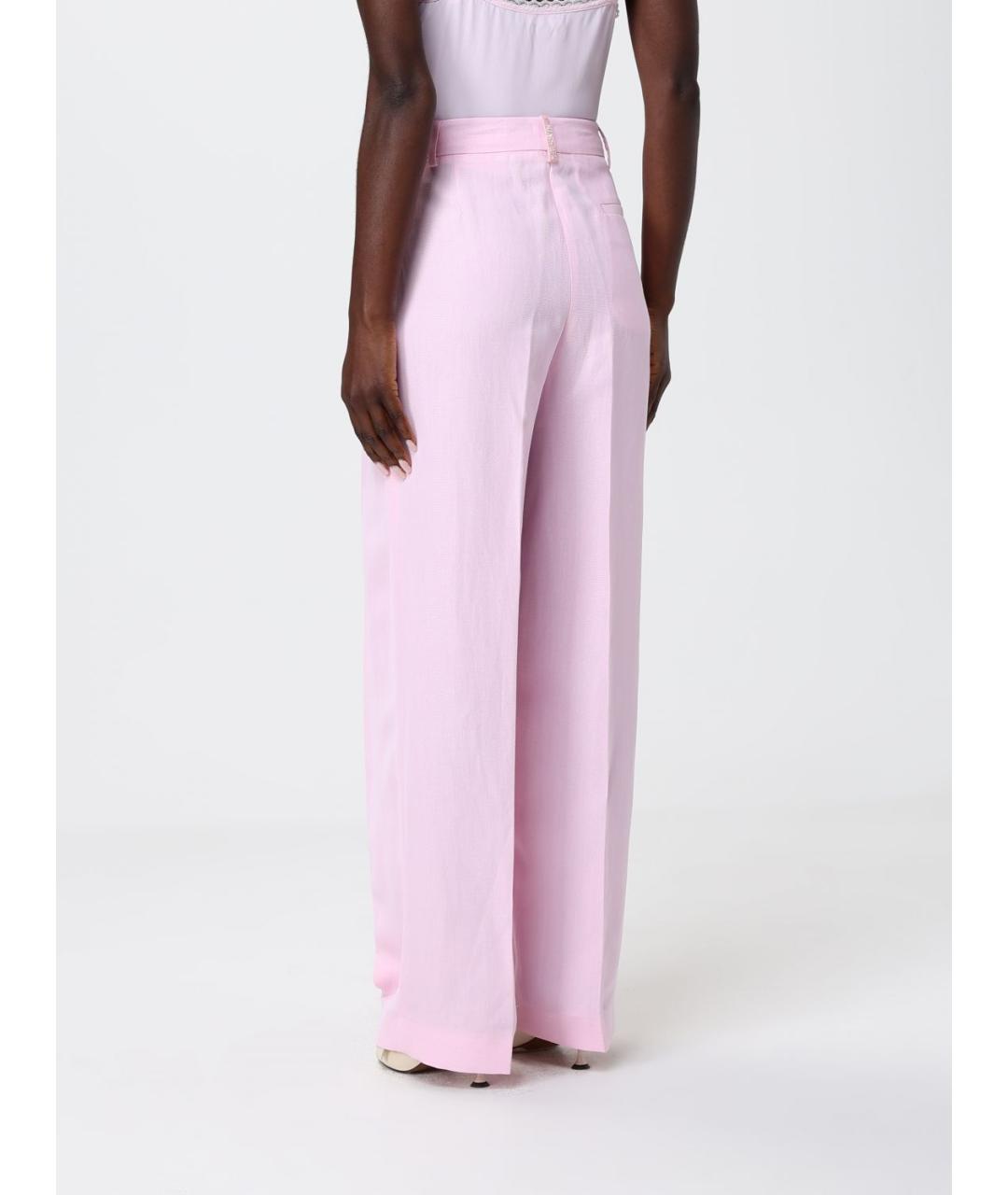 FABIANA FILIPPI Розовые вискозные прямые брюки, фото 3