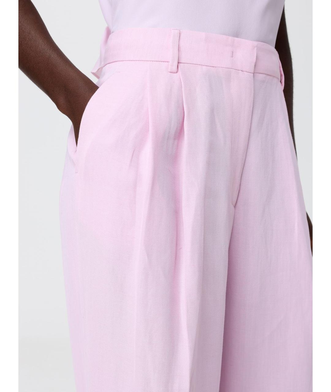 FABIANA FILIPPI Розовые вискозные прямые брюки, фото 4