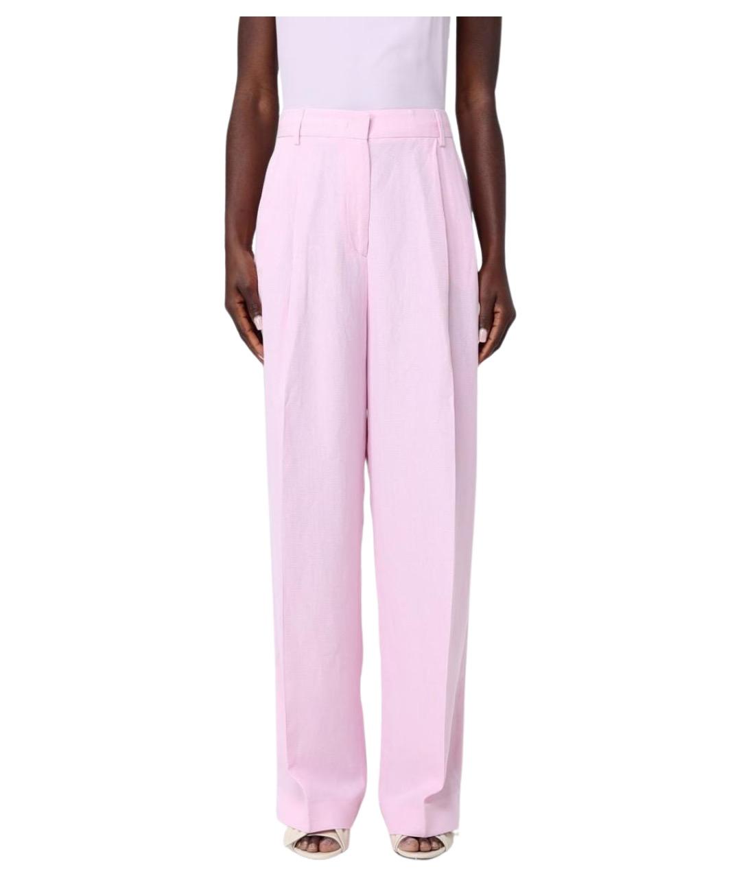 FABIANA FILIPPI Розовые вискозные прямые брюки, фото 1