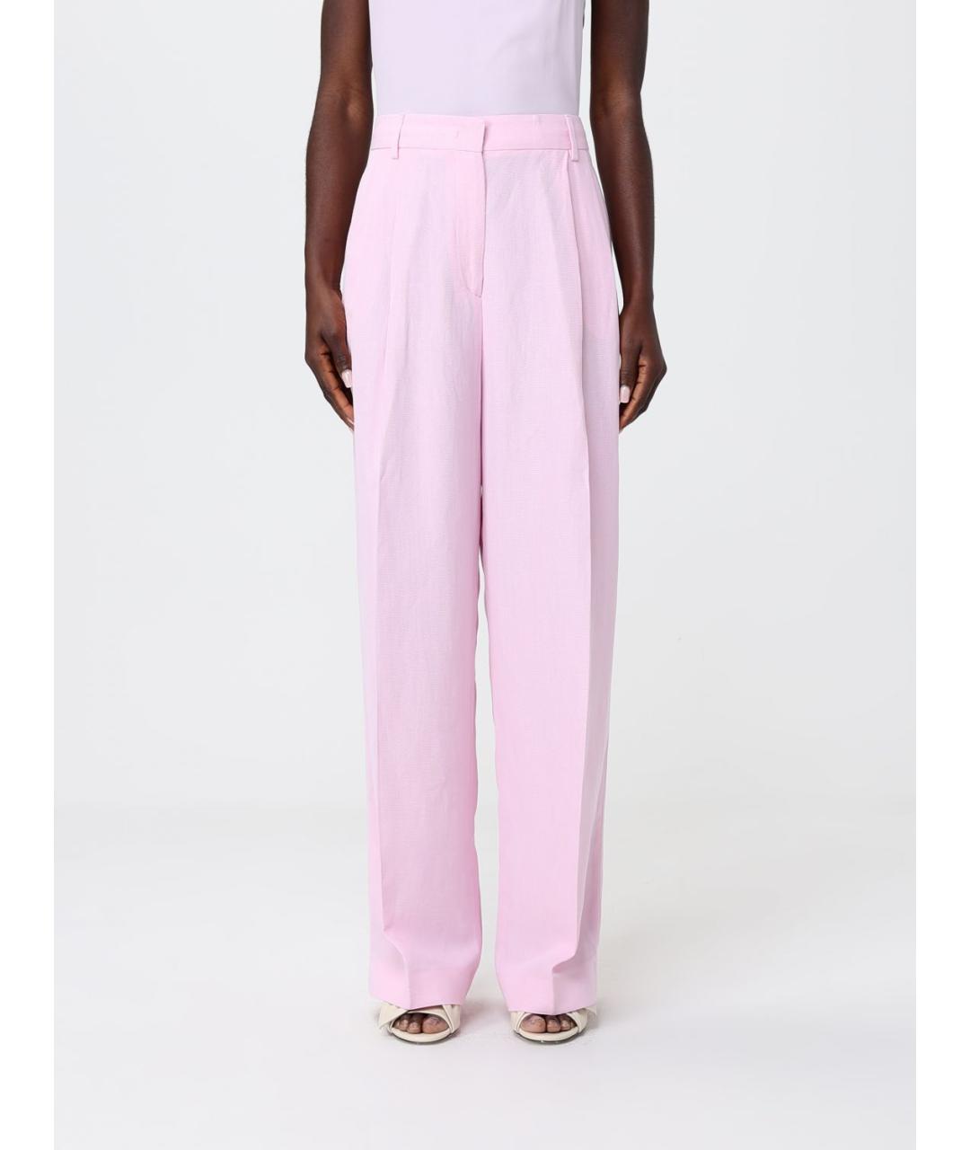 FABIANA FILIPPI Розовые вискозные прямые брюки, фото 5