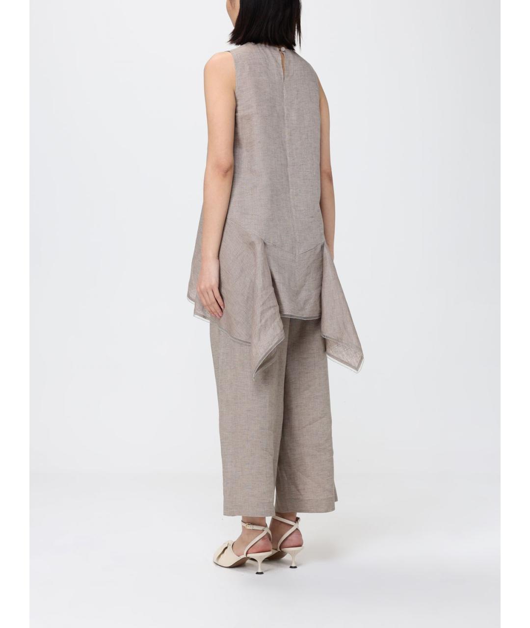 FABIANA FILIPPI Серая льняная майка, фото 2