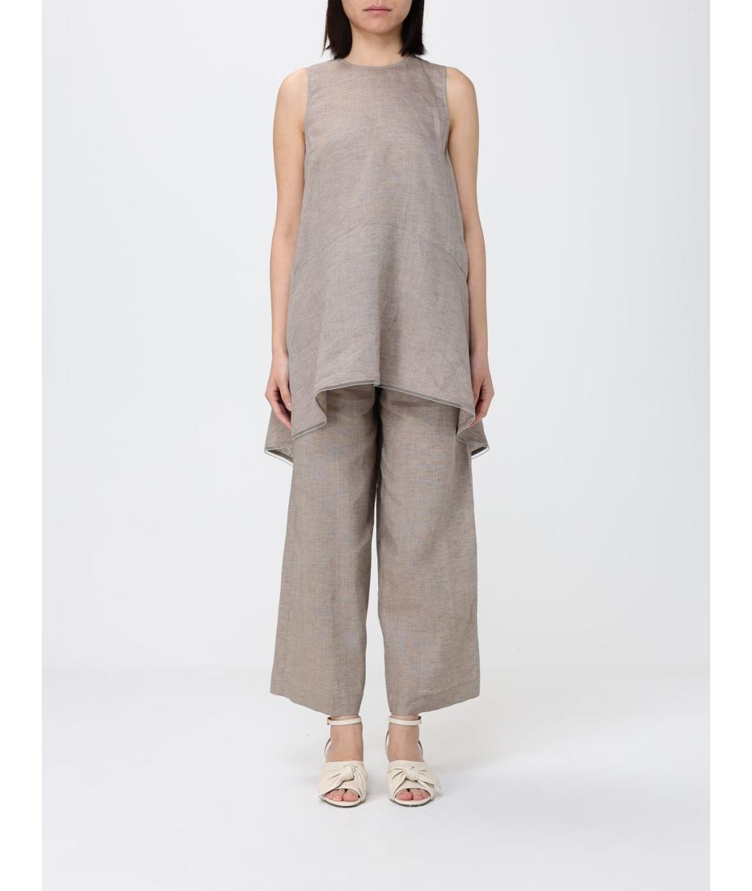 FABIANA FILIPPI Серая льняная майка, фото 4