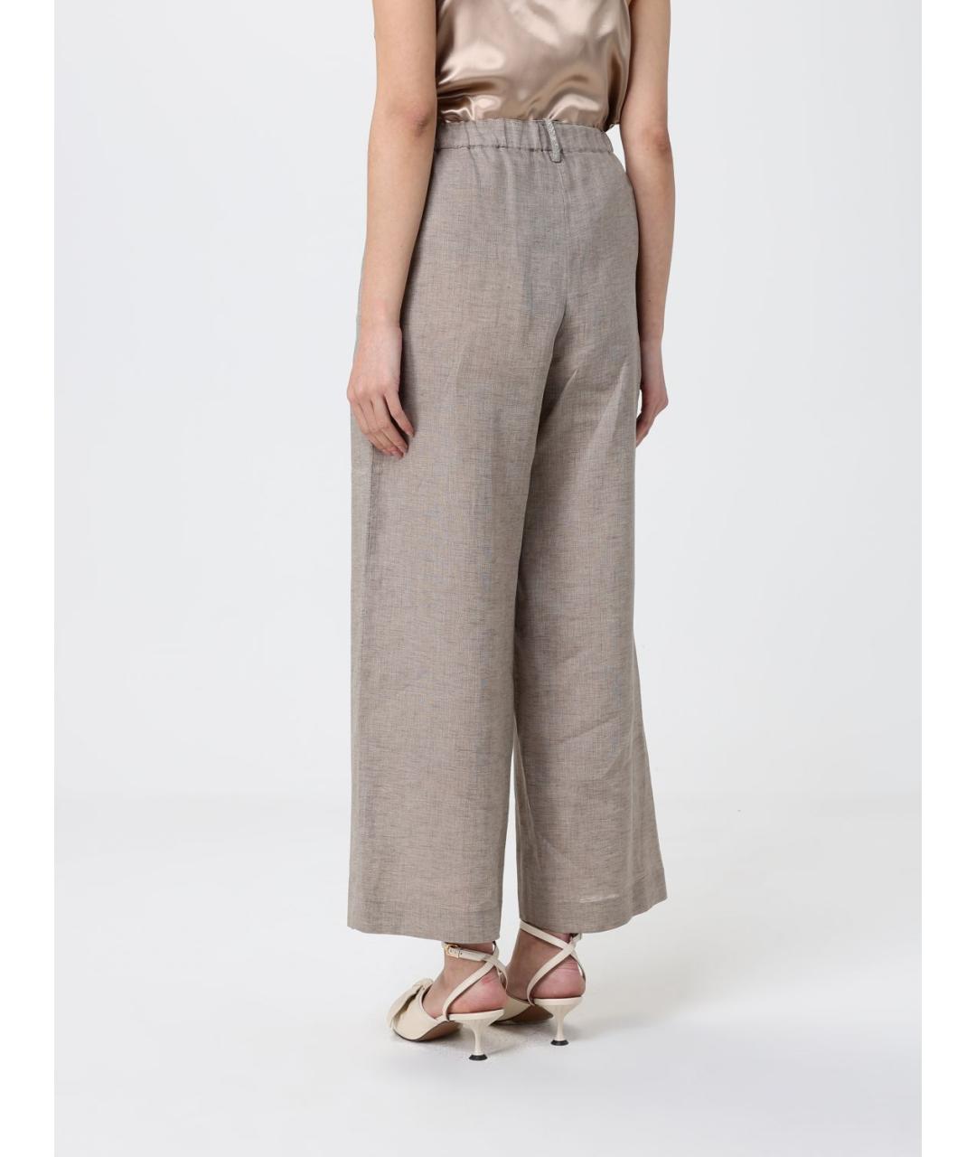 FABIANA FILIPPI Серые льняные прямые брюки, фото 2