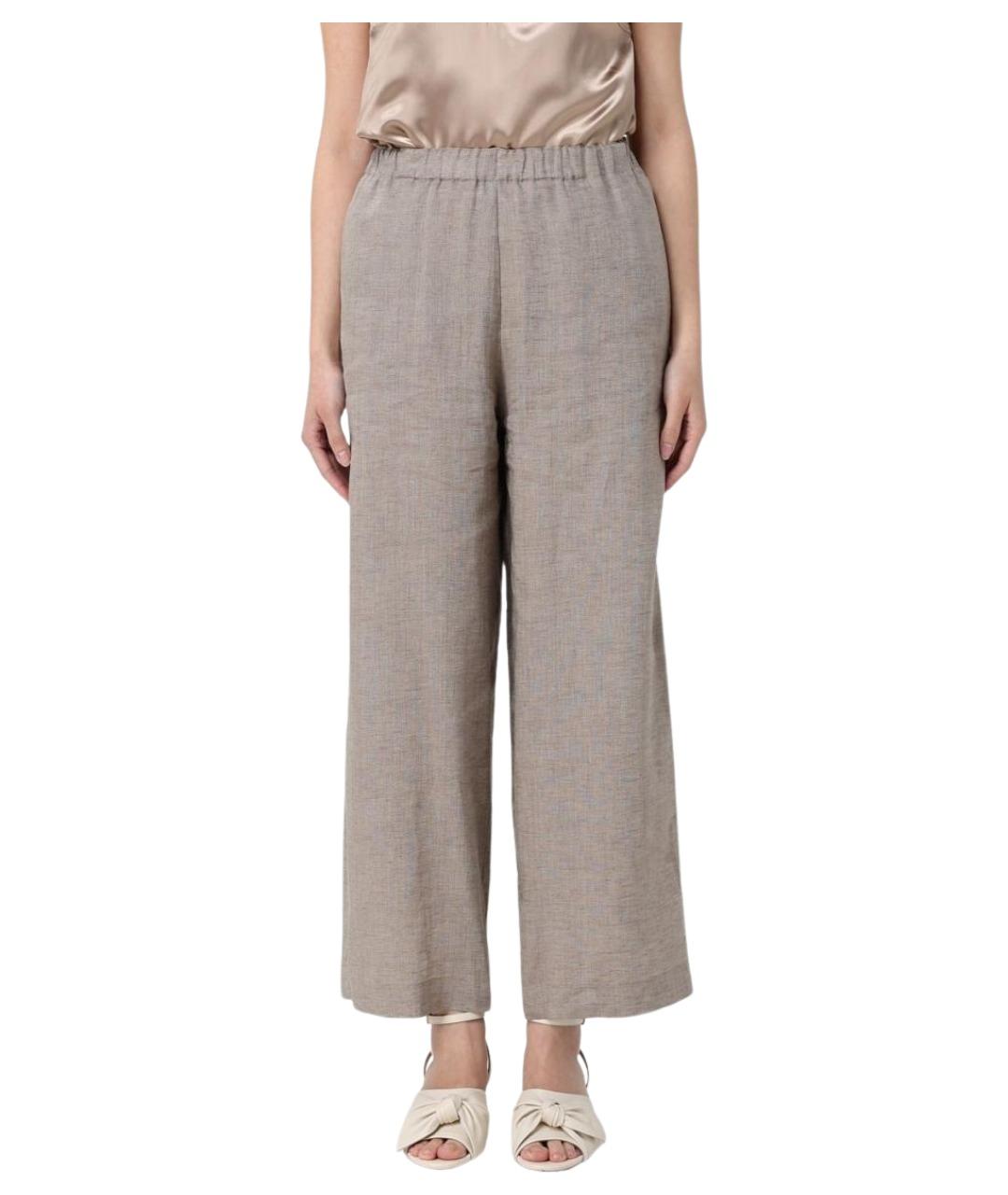 FABIANA FILIPPI Серые льняные прямые брюки, фото 1