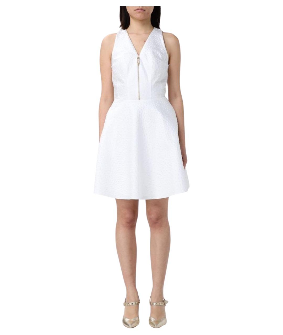 ELISABETTA FRANCHI Белое полиэстеровое коктейльное платье, фото 1