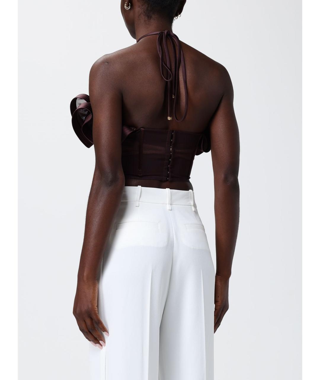 ELISABETTA FRANCHI Коричневый полиамидовый корсет, фото 2