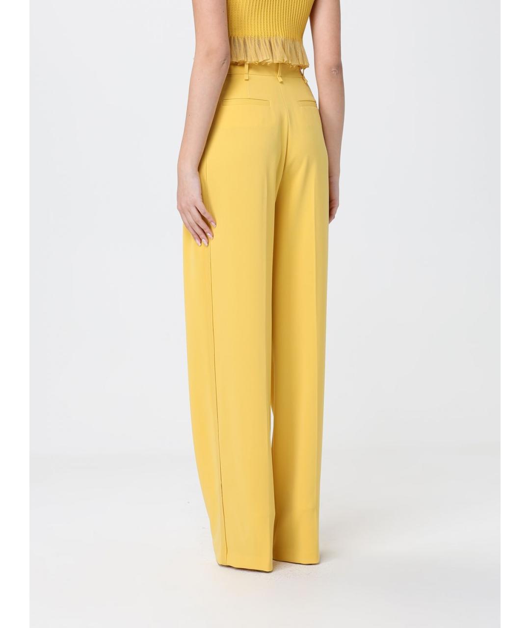 ELISABETTA FRANCHI Желтые прямые брюки, фото 2