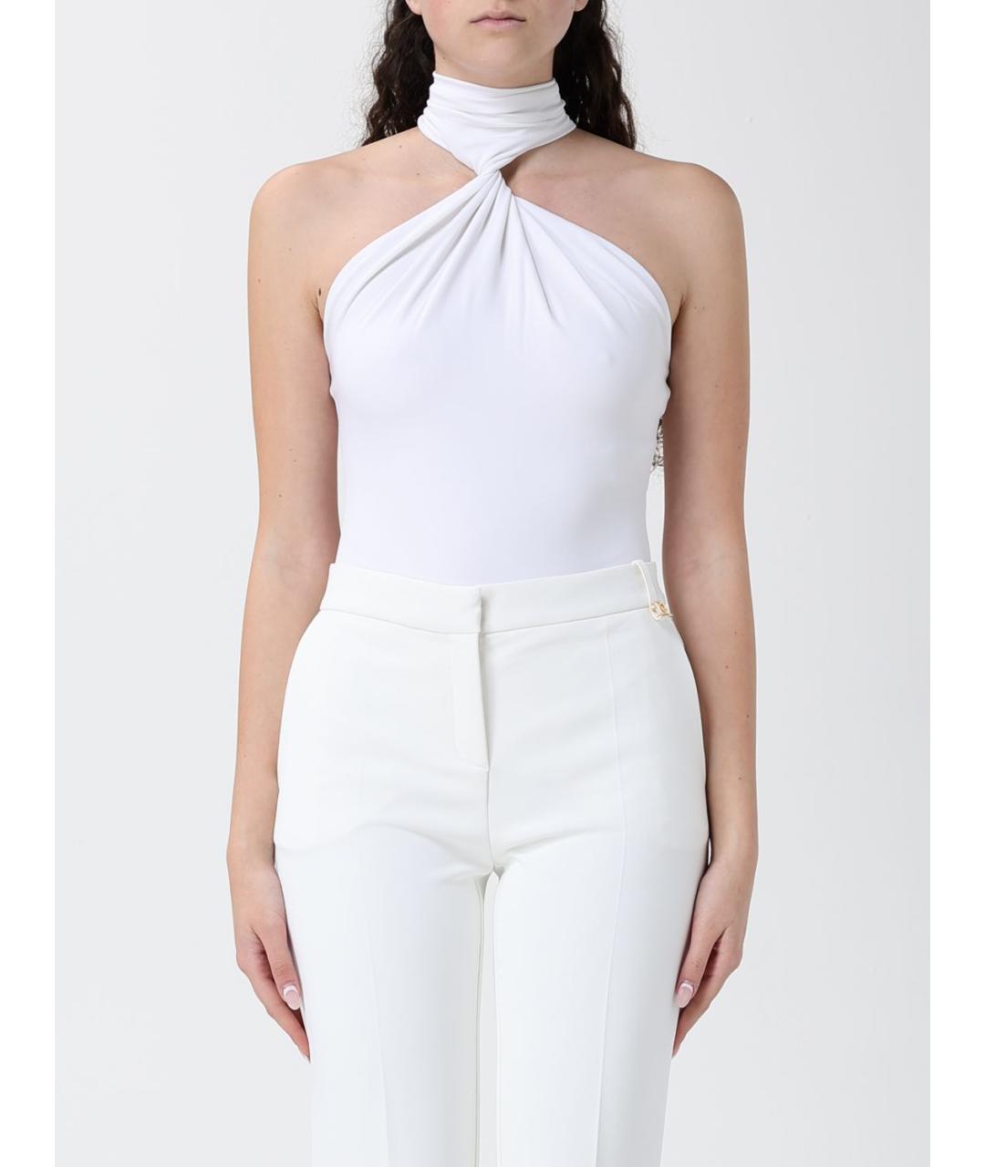 ELISABETTA FRANCHI Бежевая вискозная майка, фото 2