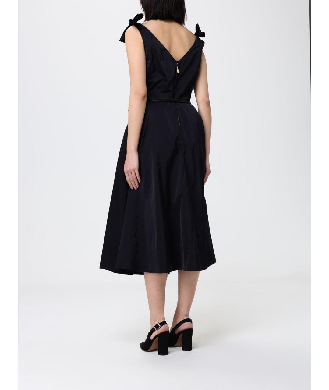 ELISABETTA FRANCHI Черное полиэстеровое коктейльное платье, фото 2