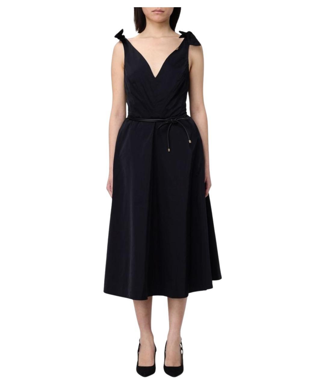 ELISABETTA FRANCHI Черное полиэстеровое коктейльное платье, фото 1