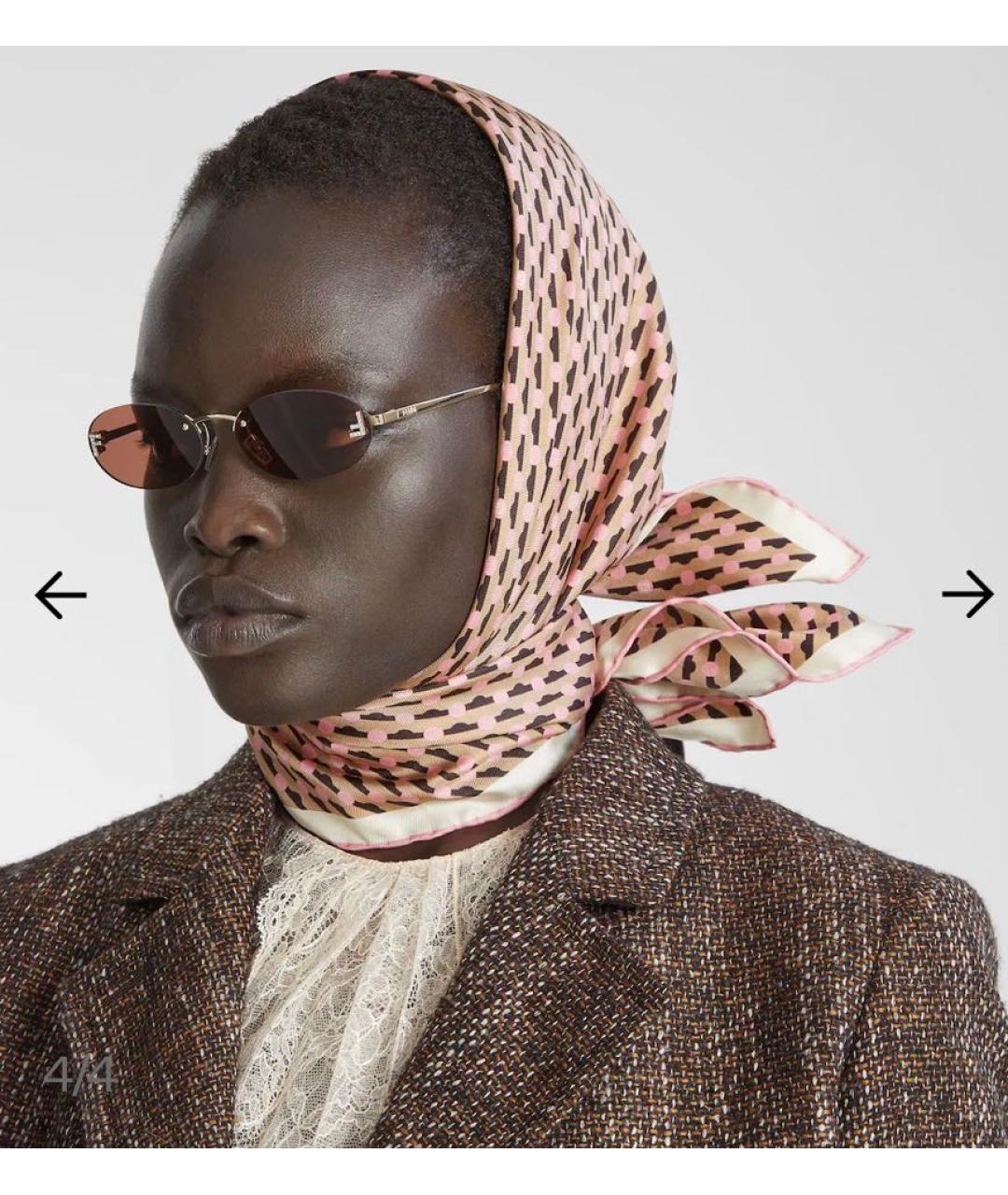 FENDI Мульти шелковый платок, фото 6