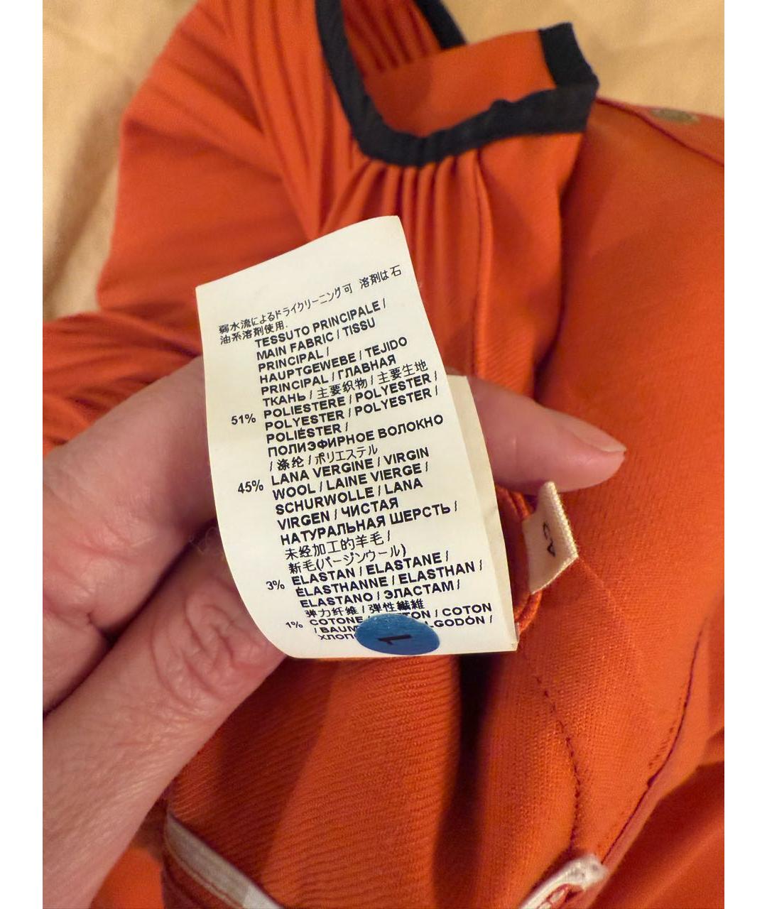 MARNI Оранжевое шерстяное повседневное платье, фото 4