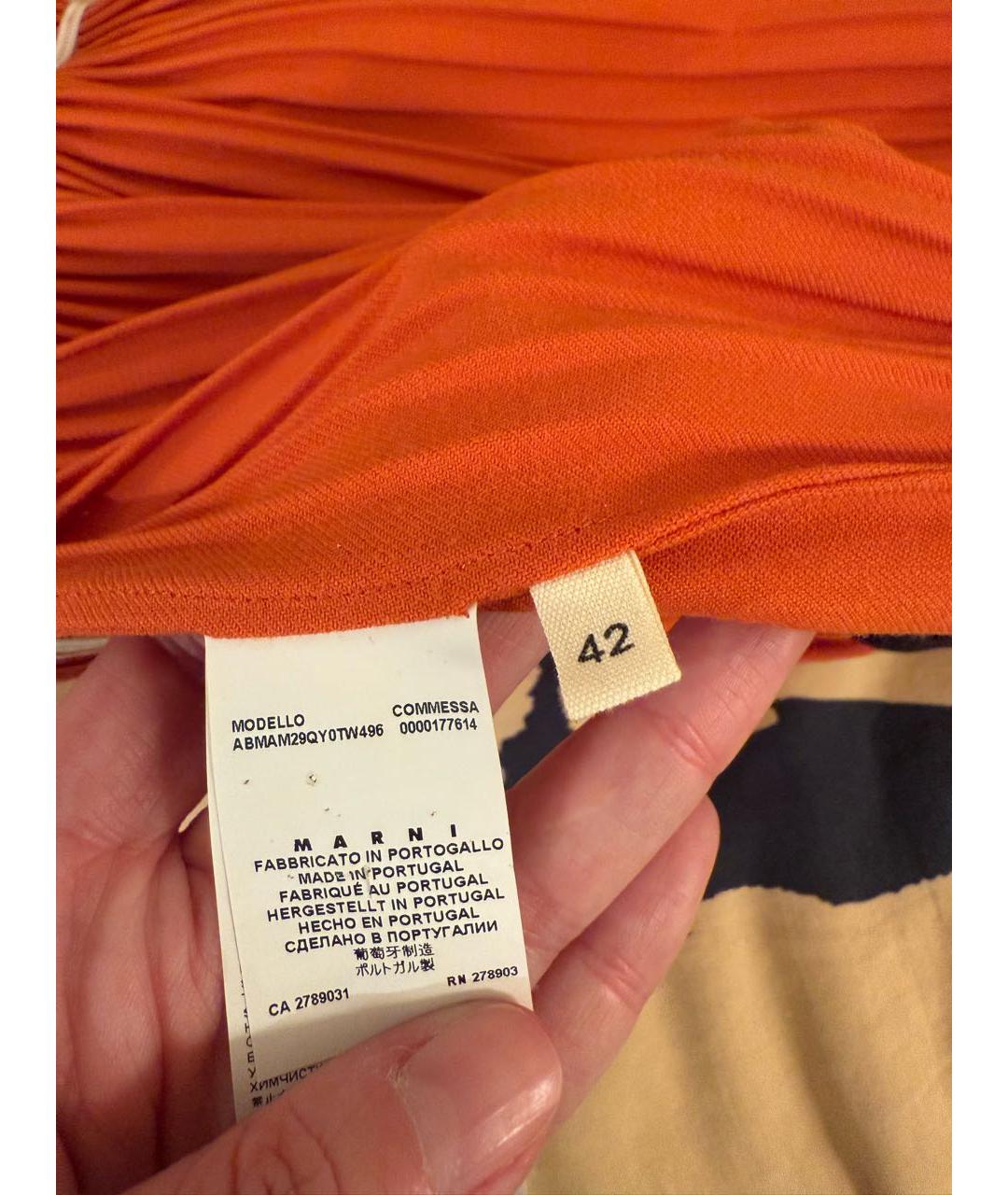 MARNI Оранжевое шерстяное повседневное платье, фото 3