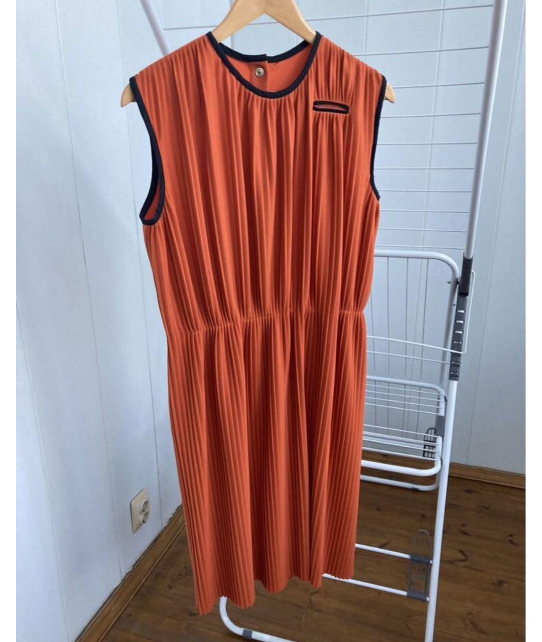 MARNI Оранжевое шерстяное повседневное платье, фото 5