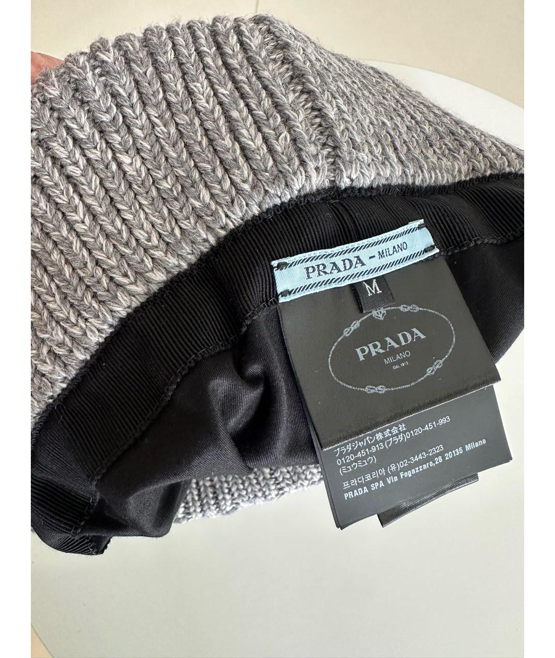 PRADA Серая шерстяная панама, фото 4