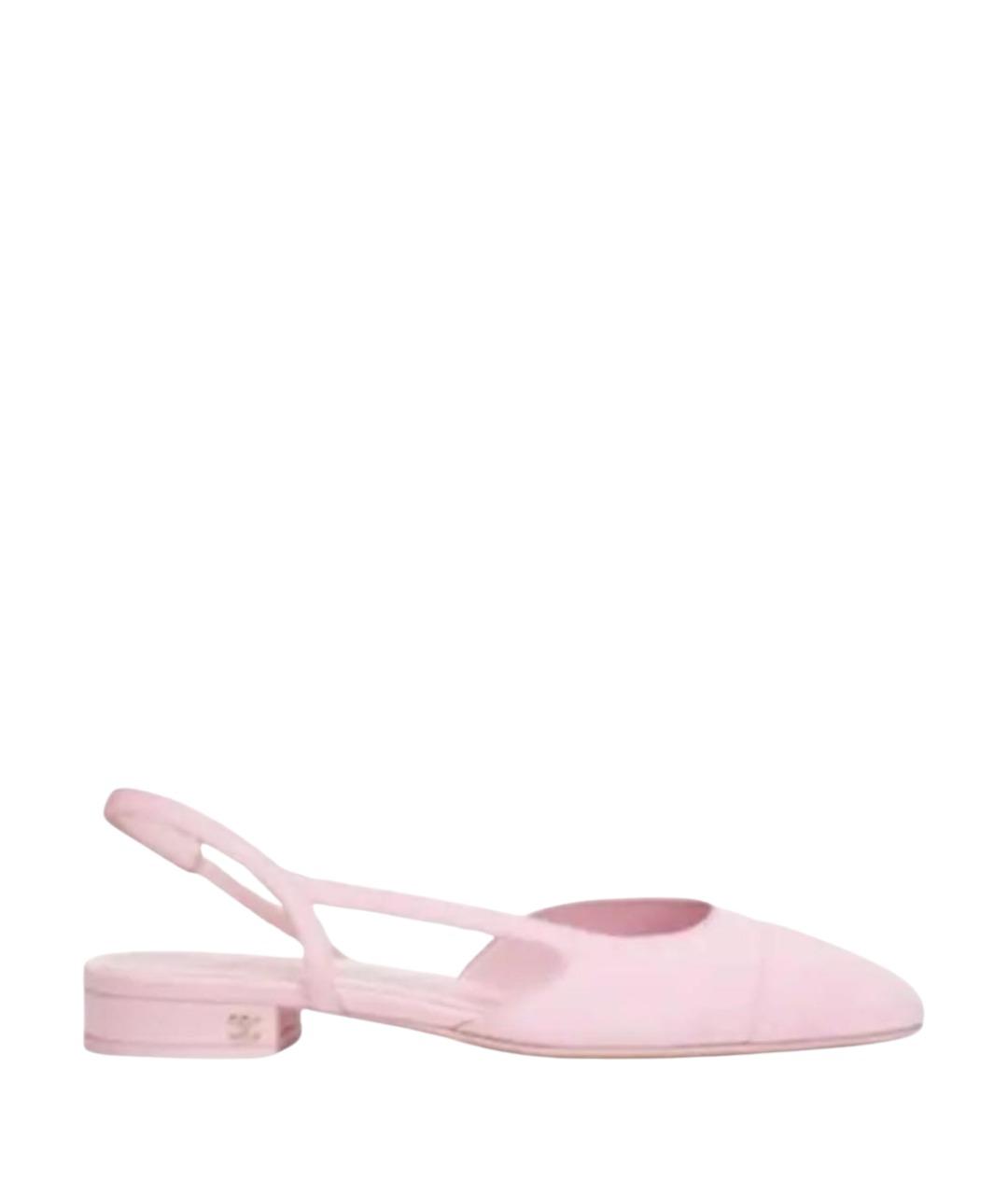 CHANEL Розовые текстильные туфли, фото 1