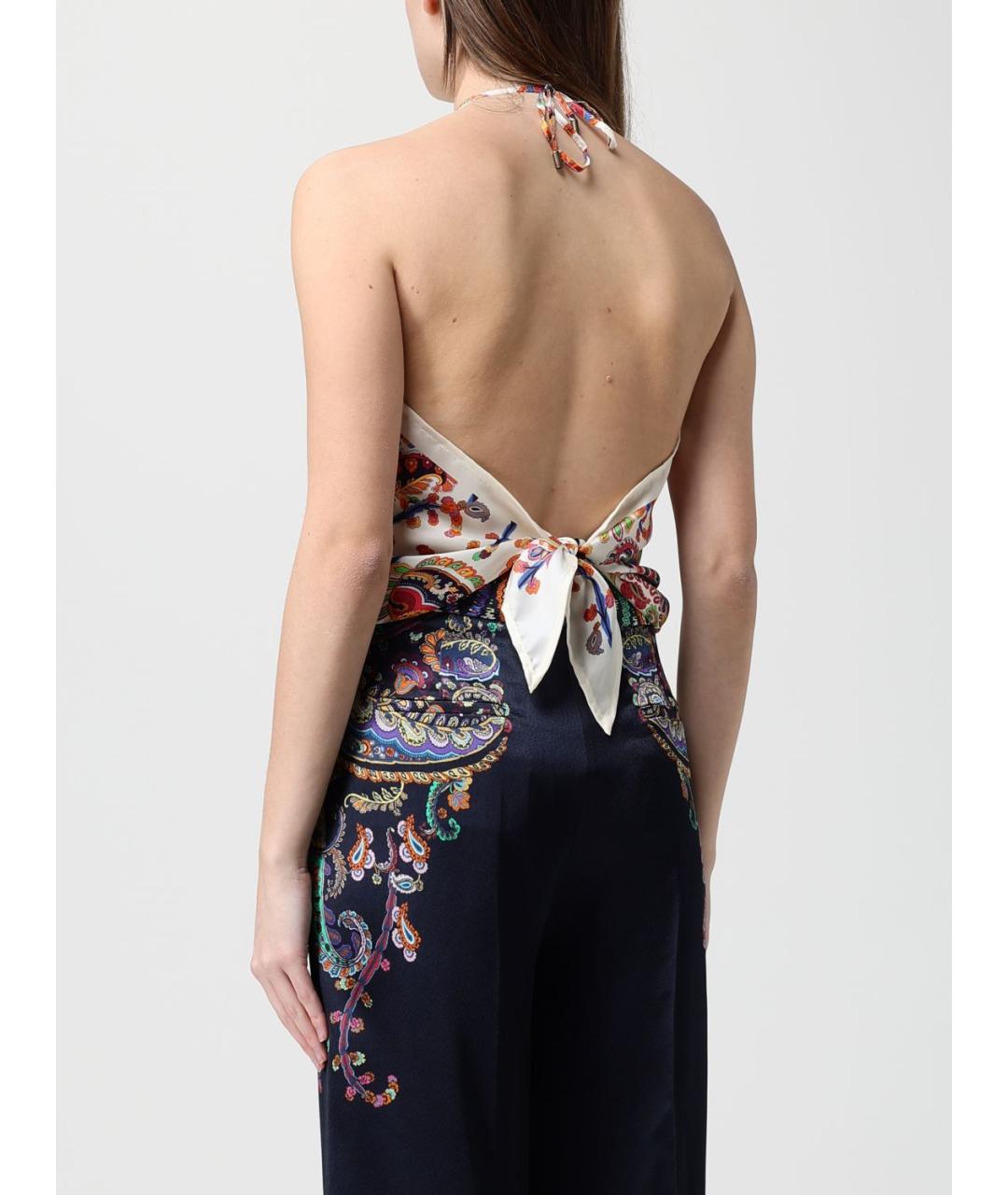 ETRO Белая шелковая майка, фото 3