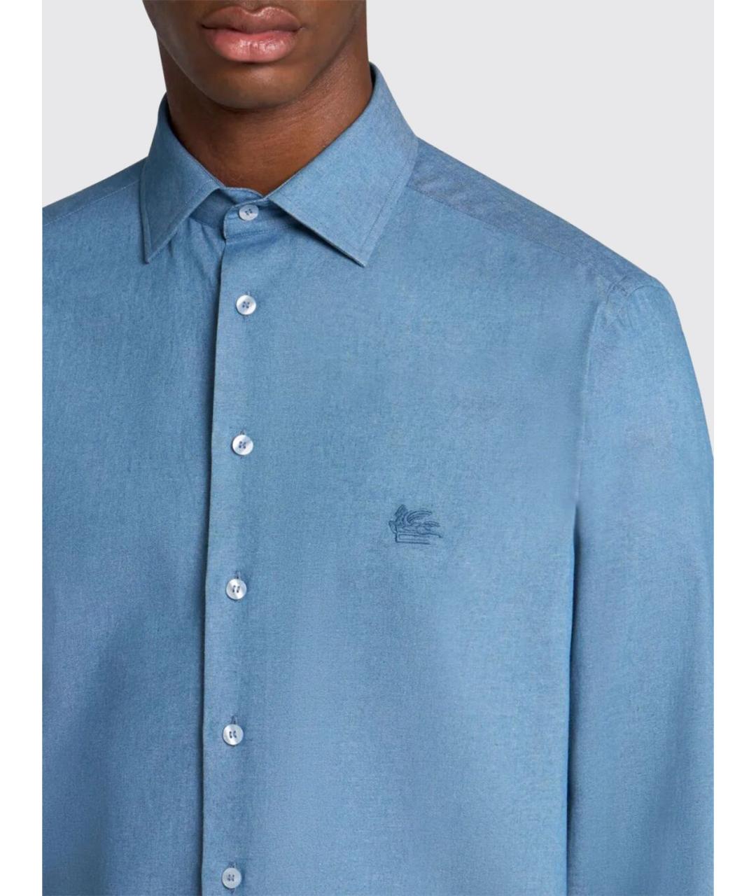 ETRO Синяя хлопковая кэжуал рубашка, фото 3