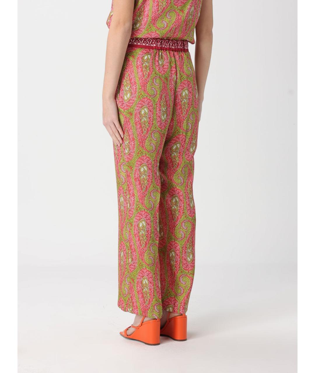 ETRO Мульти полиэстеровые прямые брюки, фото 3